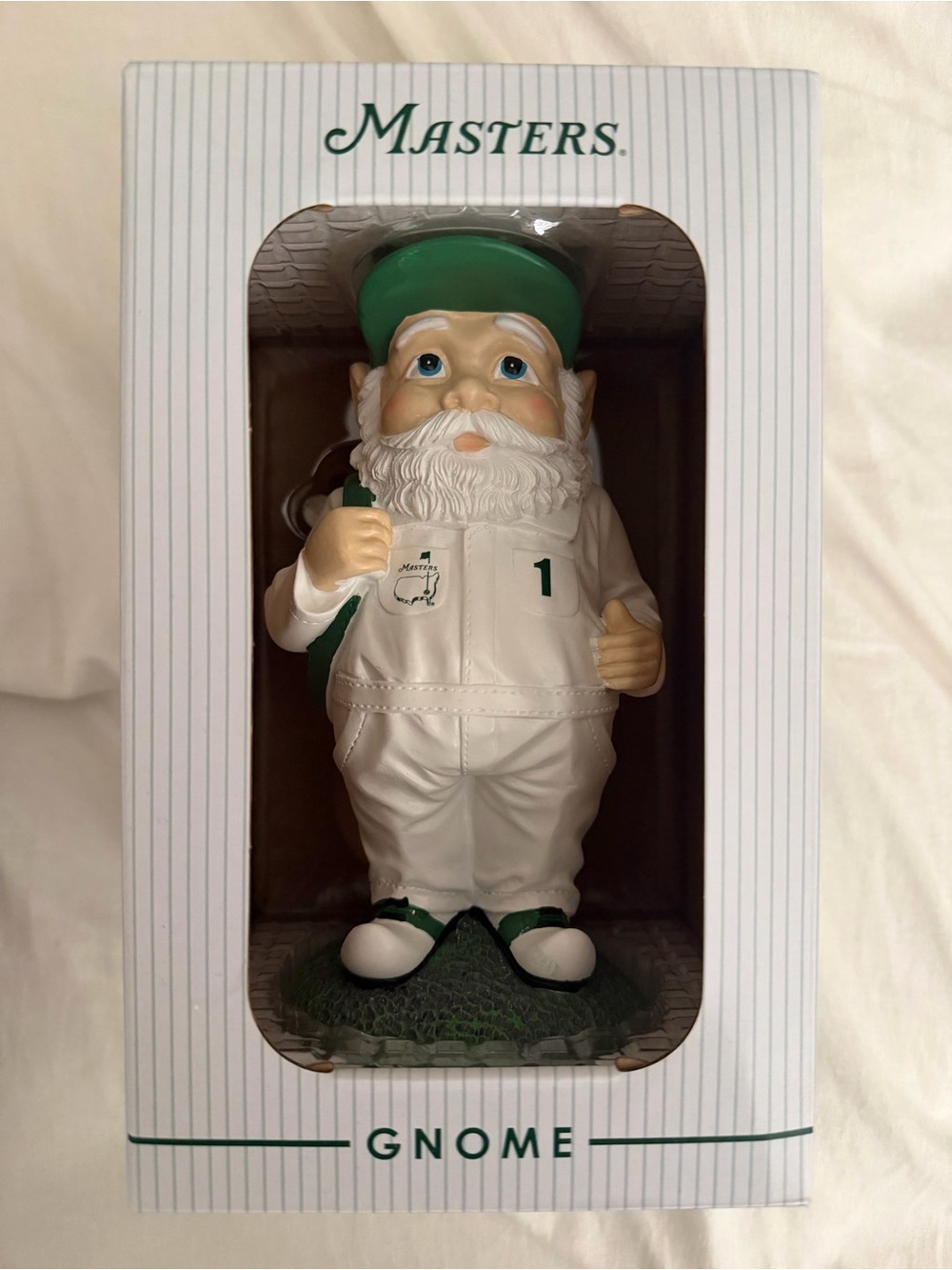 Masters White and Green Golf Gnome Figurine